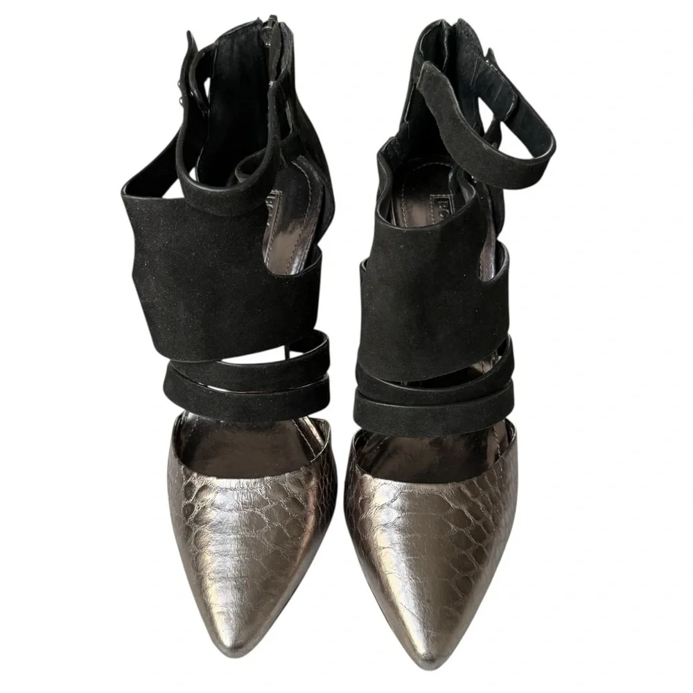 BCBGeneration BG Canon Dress Pumps Women’s Size 8.5 Black Snakeskin Embossed Toe